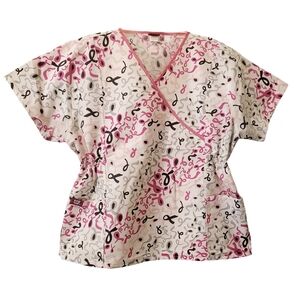 Breast cancer awareness scrub top